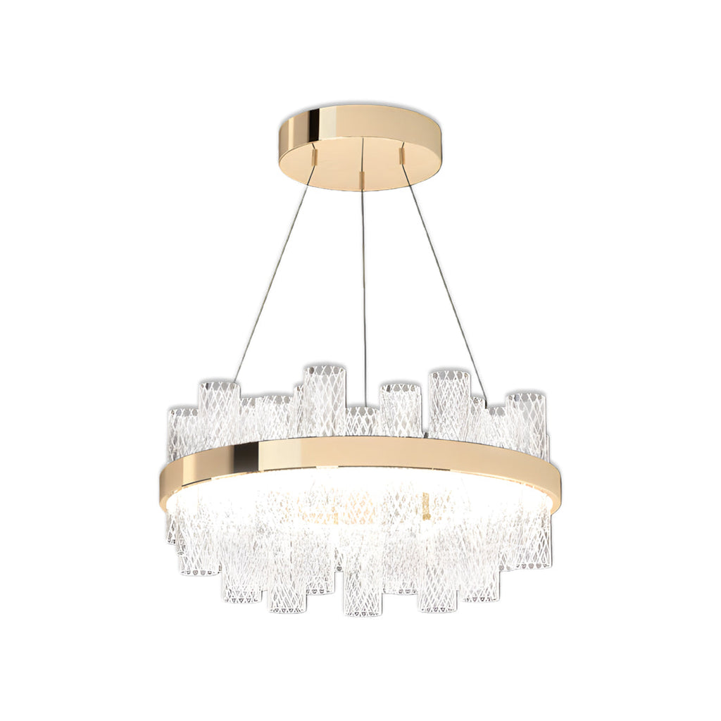 Modern LED Lighting Chandelier Crackled Glass Ceiling Light