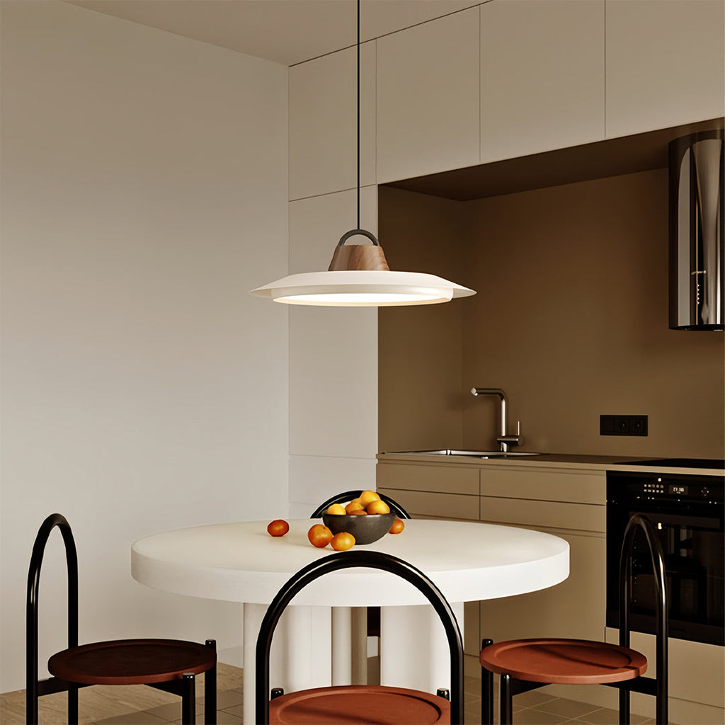 Single Pendant Lights for Kitchen Saucer Shaped Minimalist Light