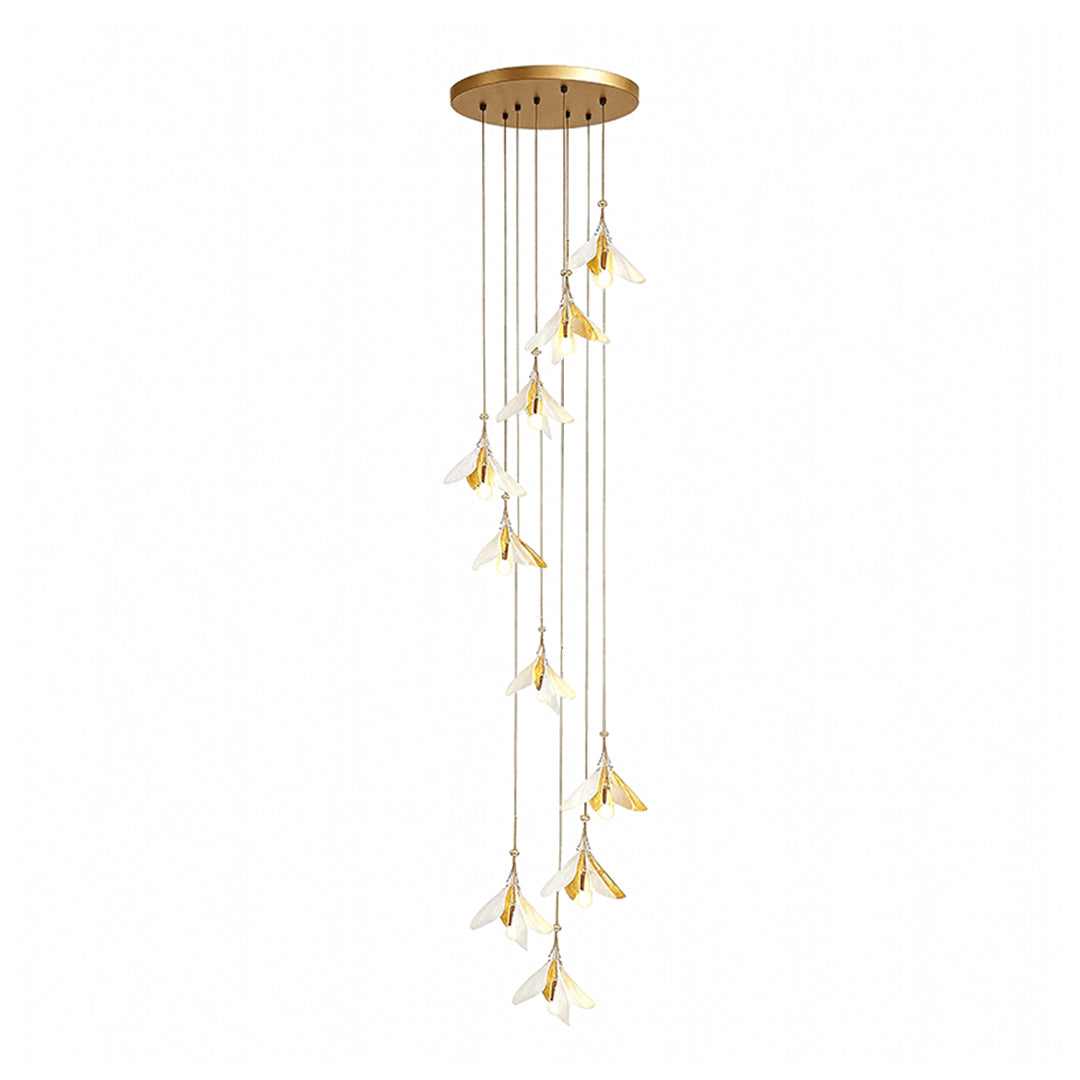 Staircase Chandelier Ideas Art Ceramic Flower Ceiling Light