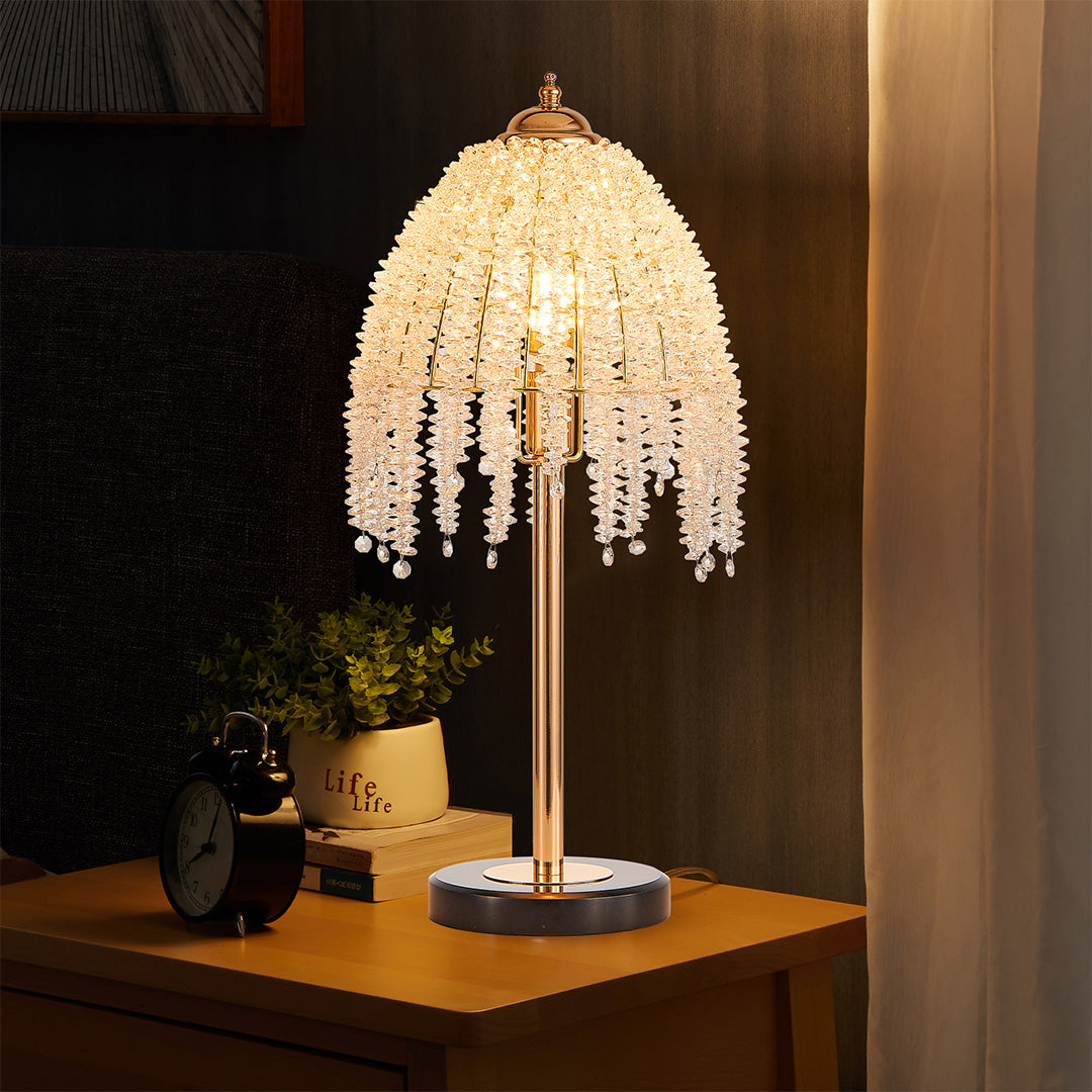 Gold Bedside Table Lamp European Crystal Luxury Lamp