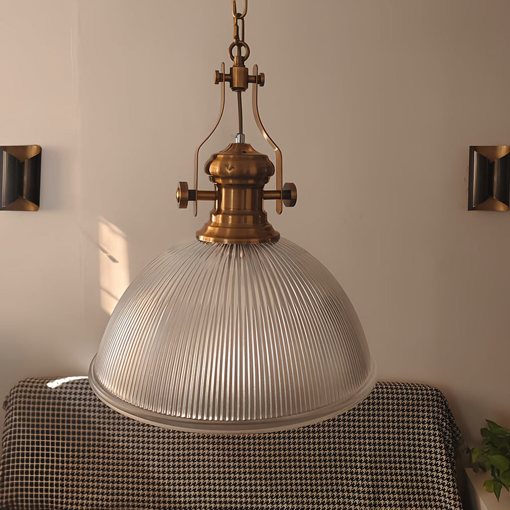 Textured Glass Pendant Light Retro Industrial Glass Ceiling Light