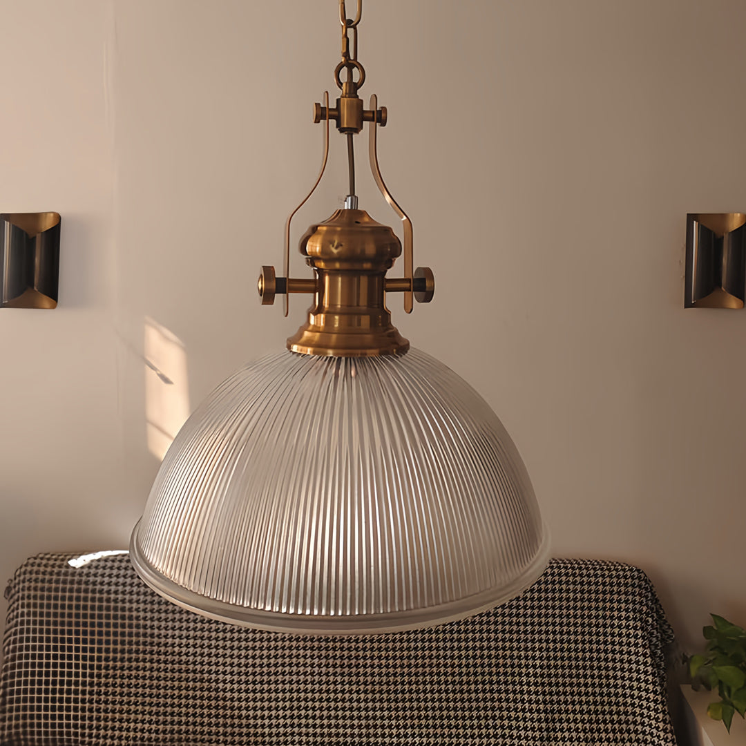 Textured Glass Pendant Light Retro Industrial Glass Ceiling Light