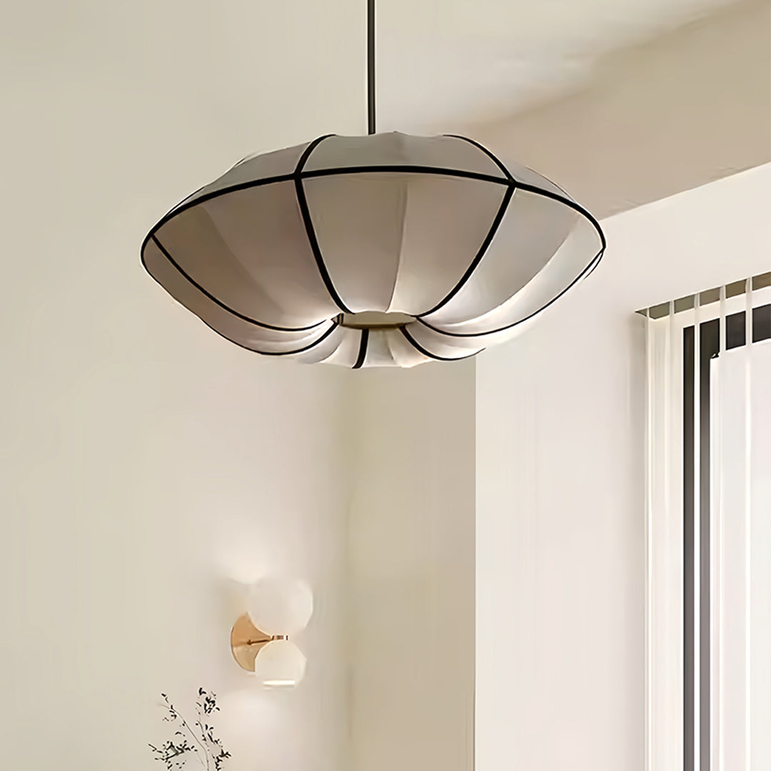 Fabric Shade Pendant Light Nordic Vintage Lantern Ceiling Light
