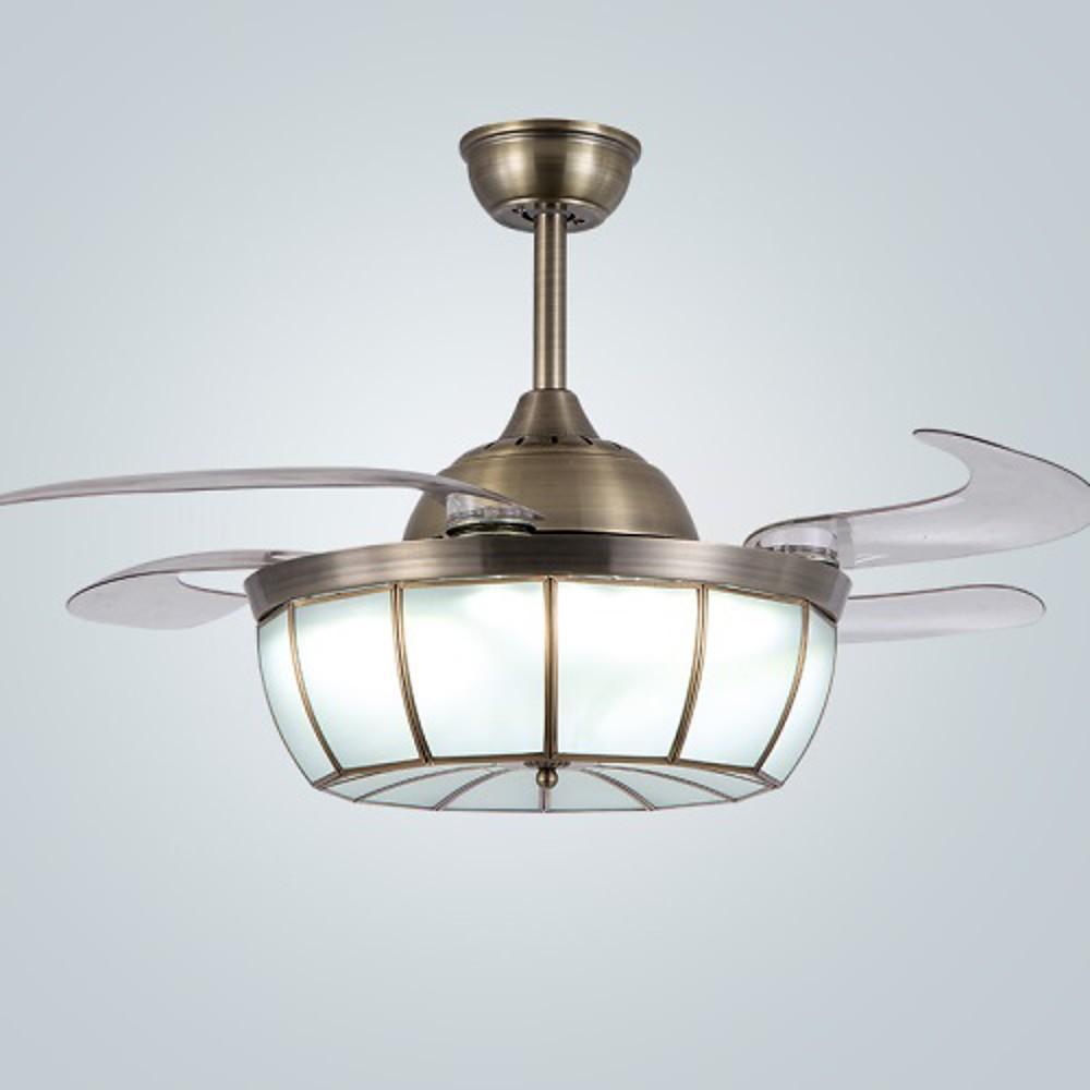19-In Industrial Retractable Ceiling Fan with Light for Home Office