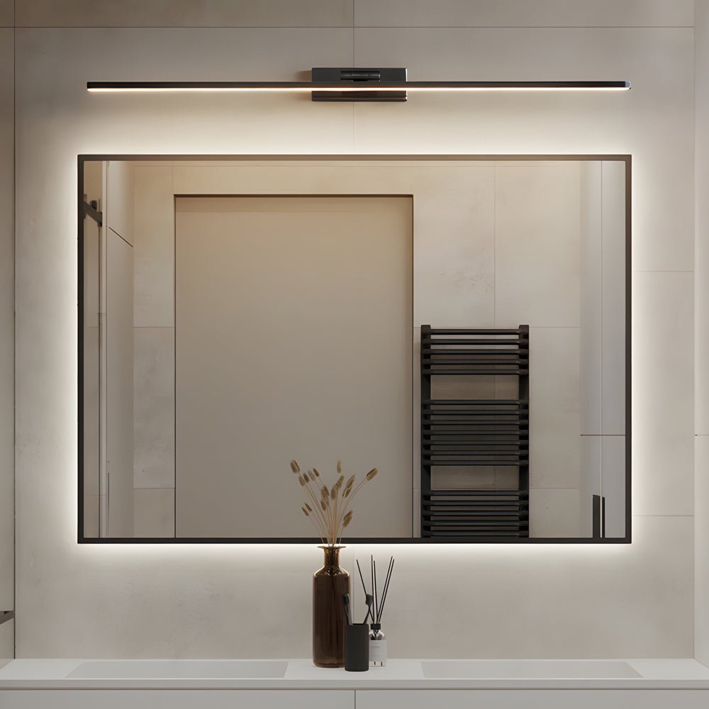 [Open-Box] Modern Copper Adjustable LED Bathroom Vanity Light with Rotatable Rod and Linear Acrylic Shade
