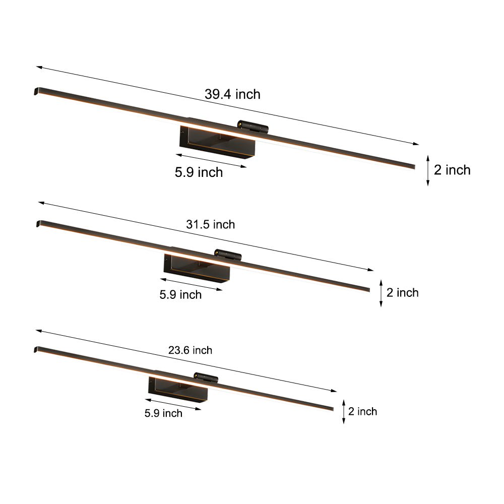 [Open-Box] Modern Copper Adjustable LED Bathroom Vanity Light with Rotatable Rod and Linear Acrylic Shade