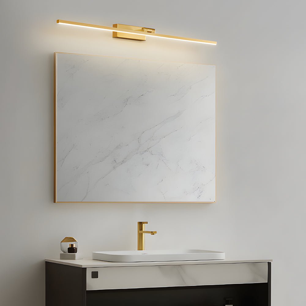 [Open-Box] Modern Copper Adjustable LED Bathroom Vanity Light with Rotatable Rod and Linear Acrylic Shade