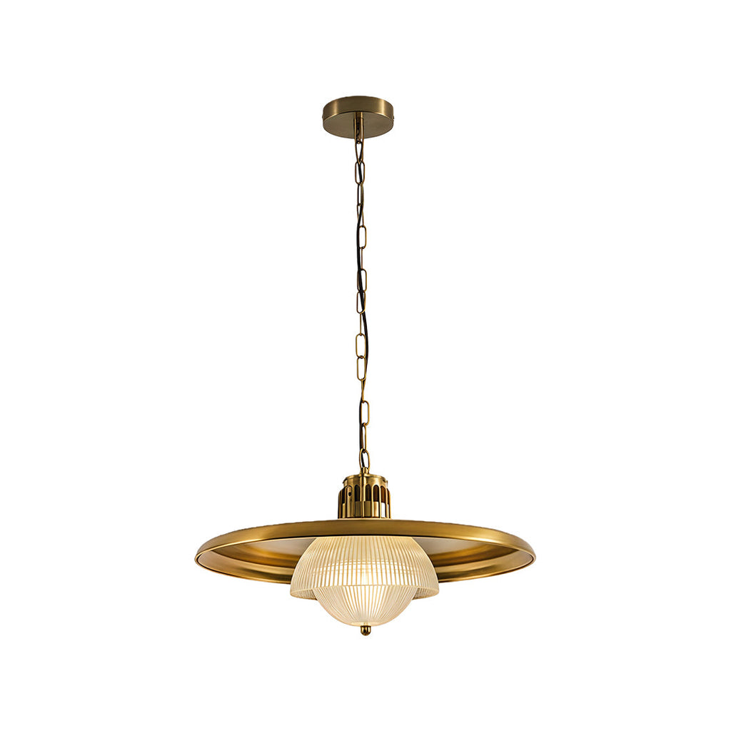 Iron Pendant Light Fixture Copper Color Adjustable Ceiling Light