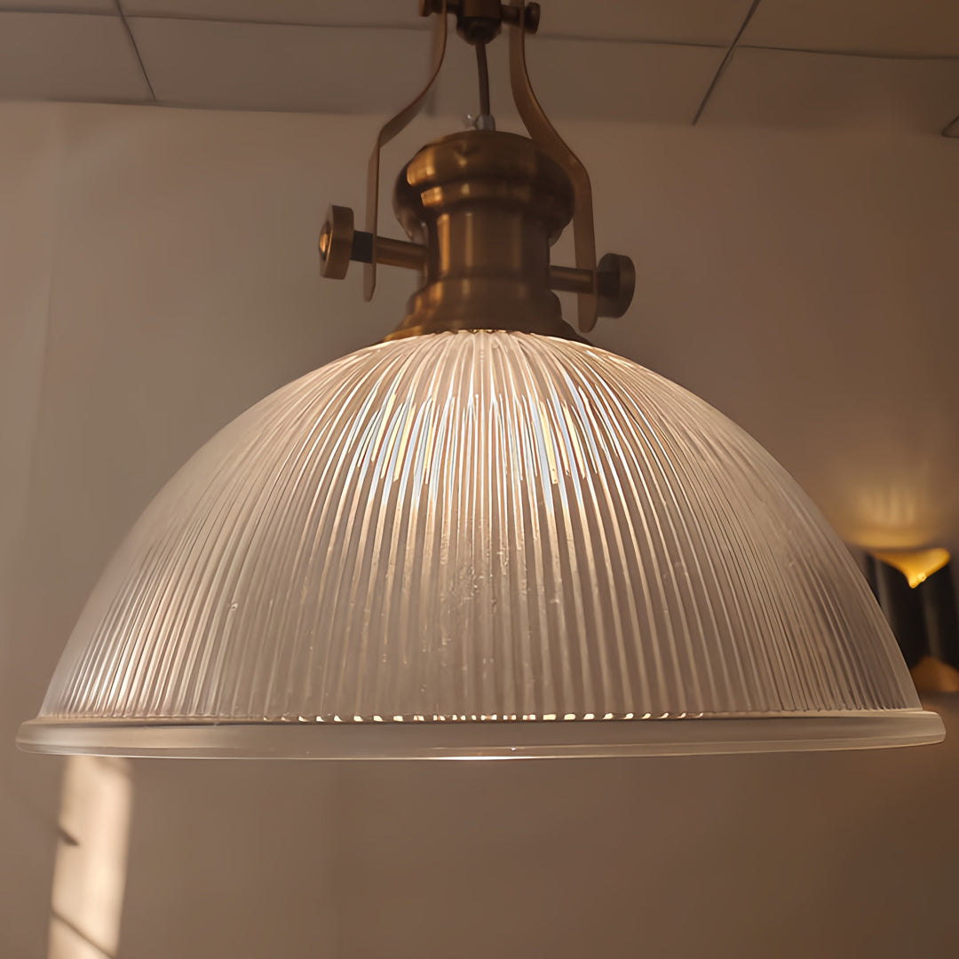 Textured Glass Pendant Light Retro Industrial Glass Ceiling Light