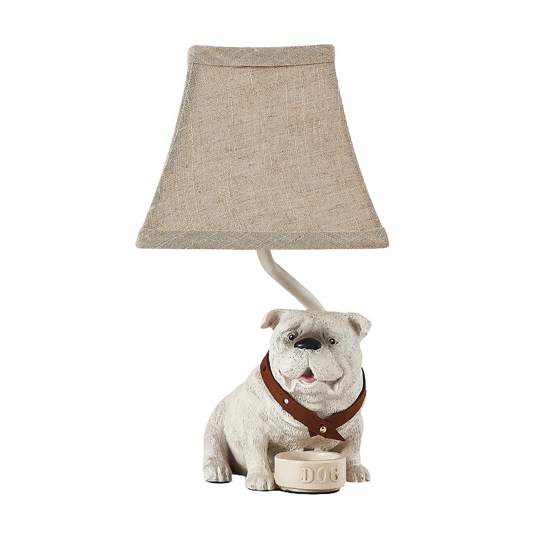 Dog Table Lamps Mid-Century Decorative Elegant White Resin Light