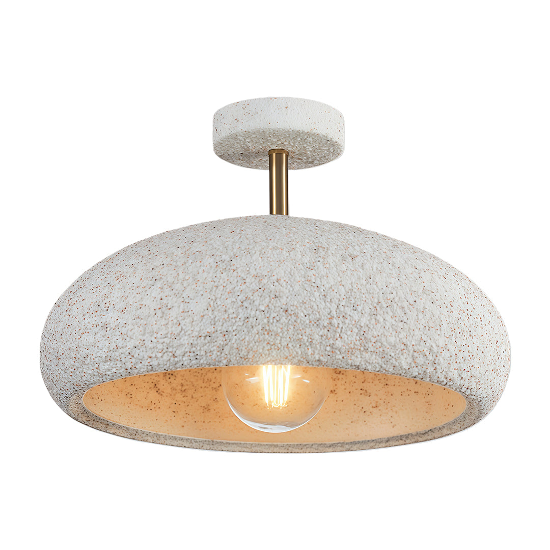 White Semi Flush Ceiling Lights Wabi-Sabi Ambient Ceiling Lamp