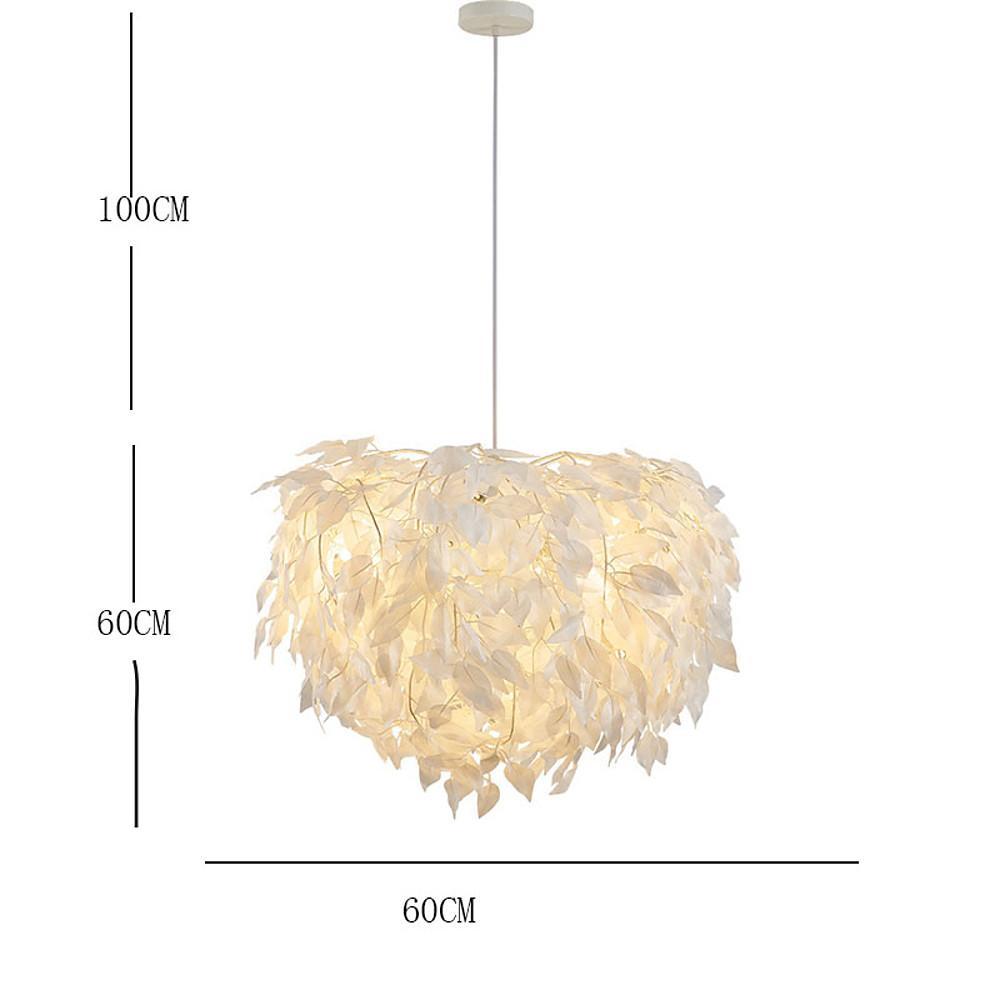 Modern Scandinavian Fabric Pendant Light– White & Gold, LED, Dimmable, 24''