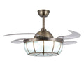 19-In Industrial Retractable Ceiling Fan with Light for Home Office